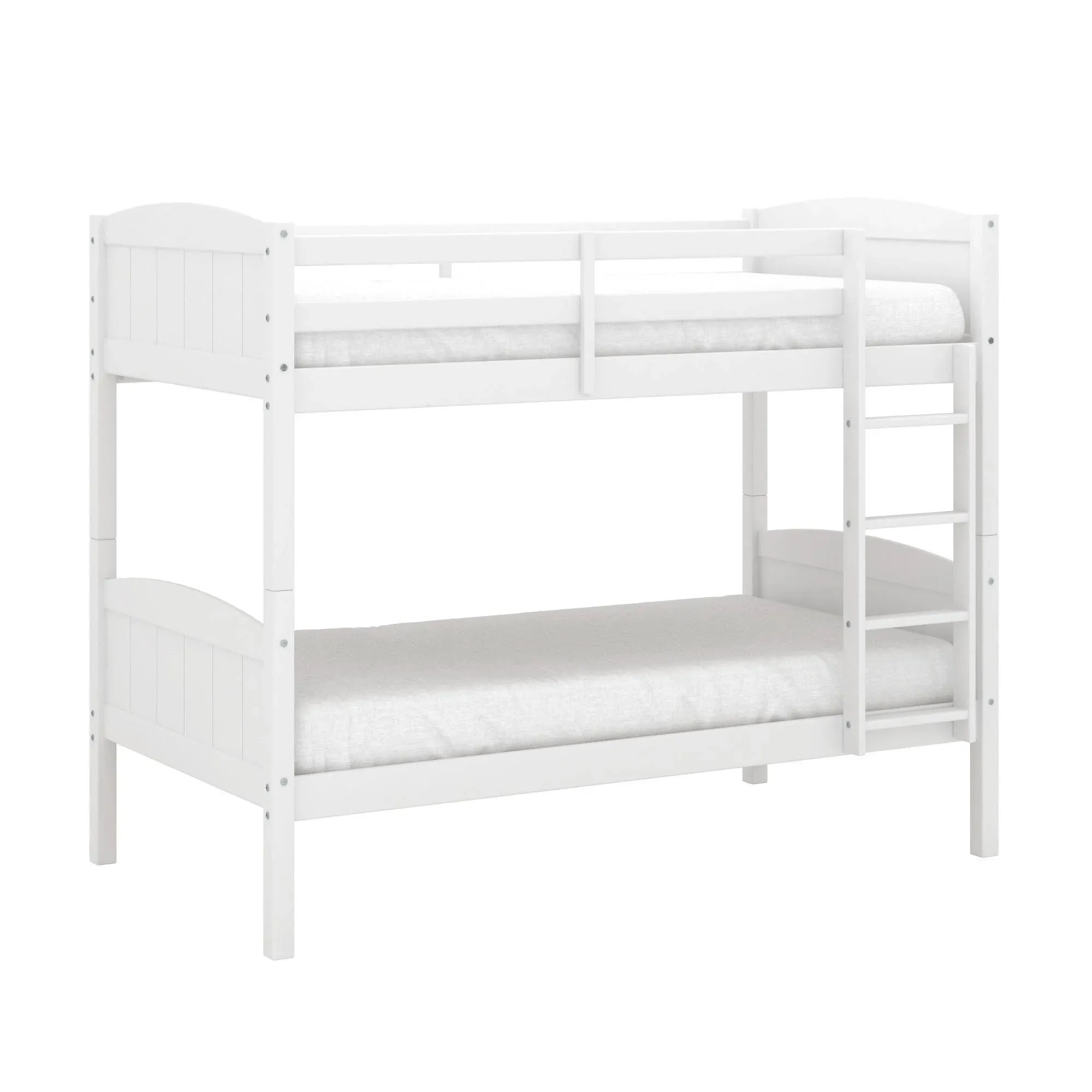 Hillsdale Alexis Contemporary Wood Arch Twin Over Twin Size Bunk Bed, White