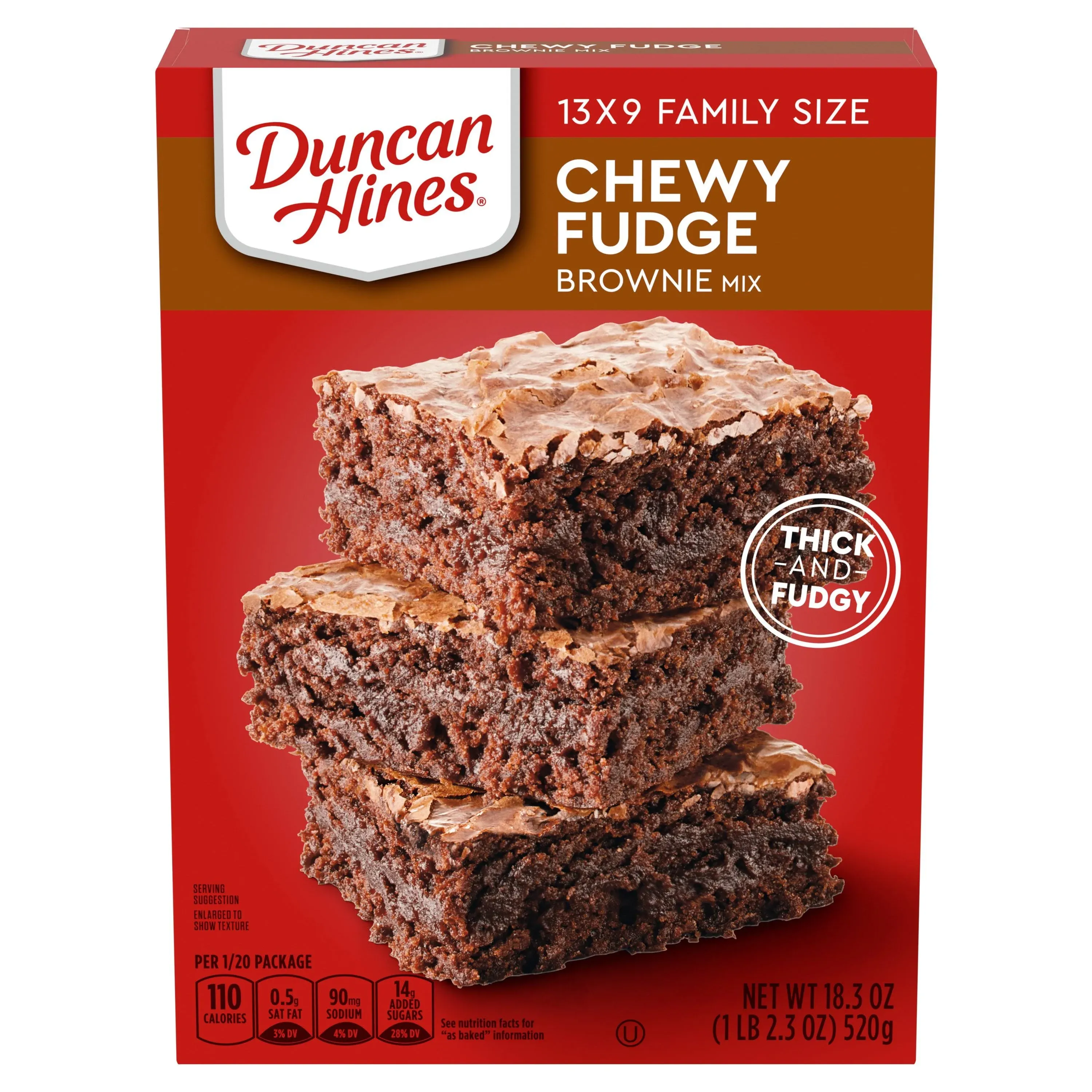 Duncan Hines Chewy Fudge Brownies Brownie Mix 18.3 oz. Box