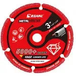 EZARC Diamond Cutting Wheel 3 x 3/8 inch for Metal, Cut Off Wheel with 5000+ Cuts On Rebar, Steel, Iron and INOX