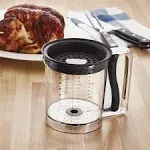 Amco 4 Cup Easy Release Fat And Gravy Separator With Deep Removable Lid - Black