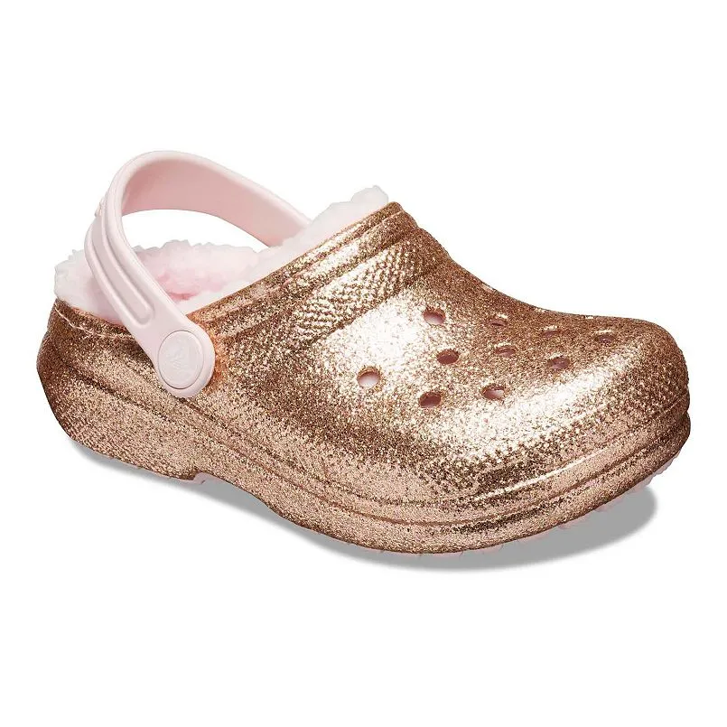 Crocs Kids' Classic Glitter Lined Clog