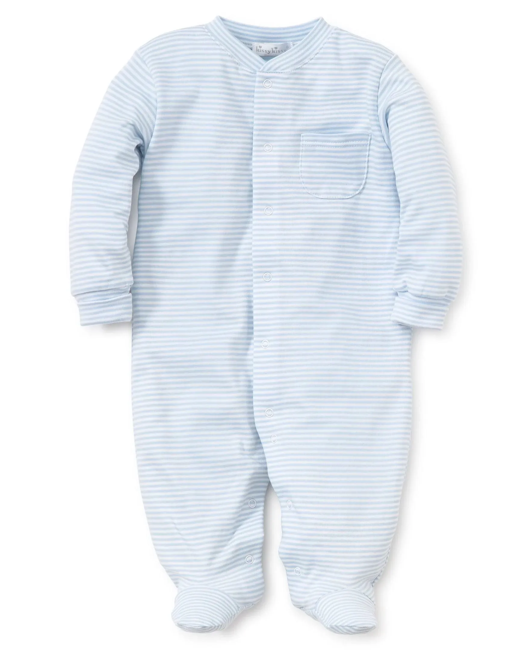 Kissy Kissy - Simple Stripes Footie - Blue 12-18MOS / Blue