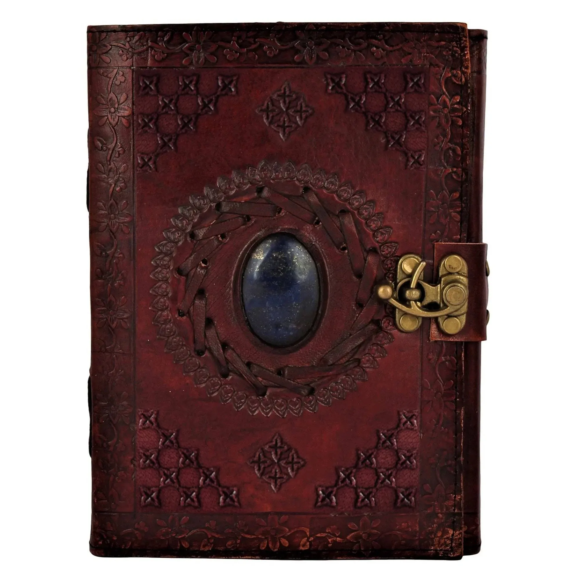 Leather Journal with Semi-Precious Stone & Buckle Closure Leather Diary Gift for