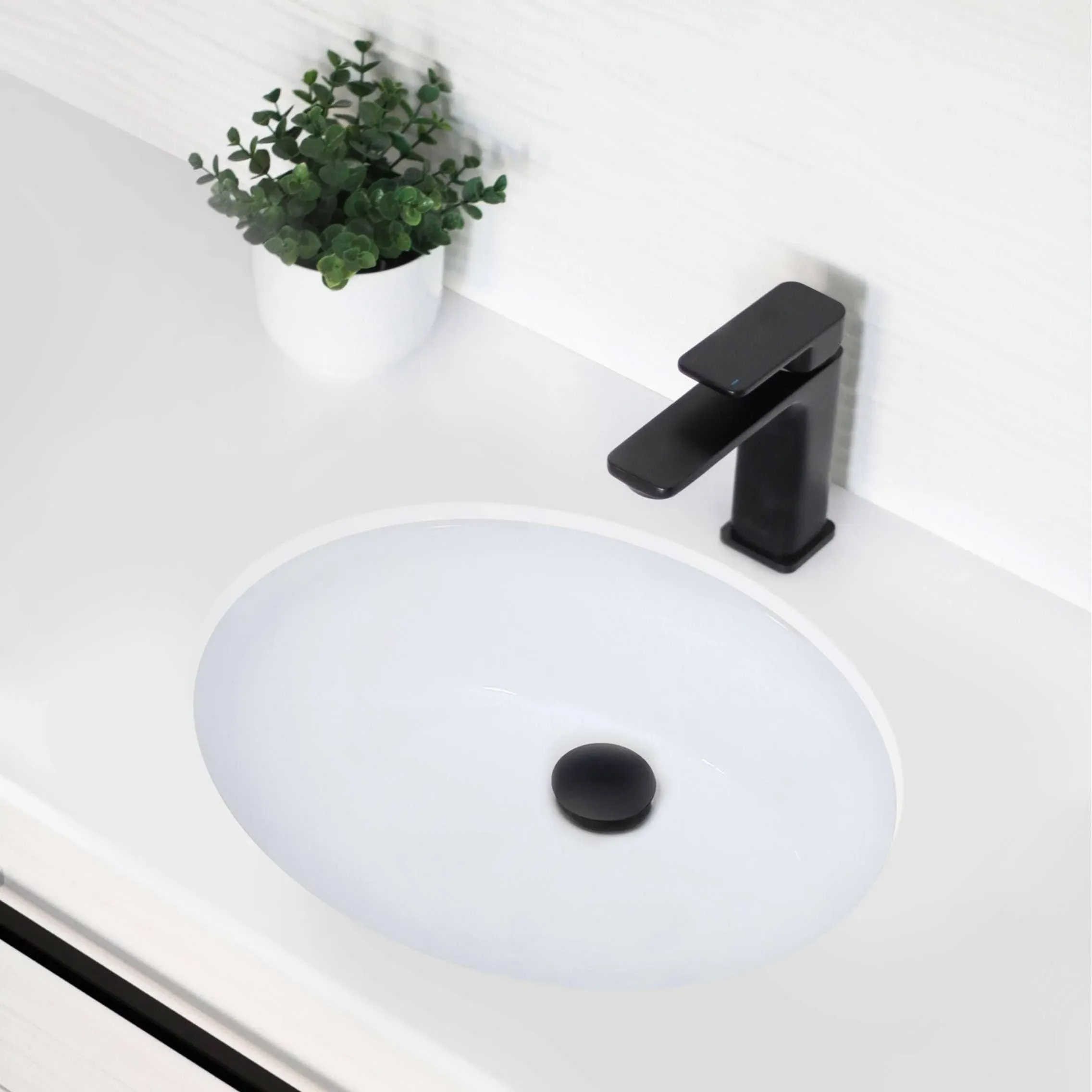 Stylish Cool 19.5" x 16" Oval Undermount Bathroom Sink with Overflow P-206