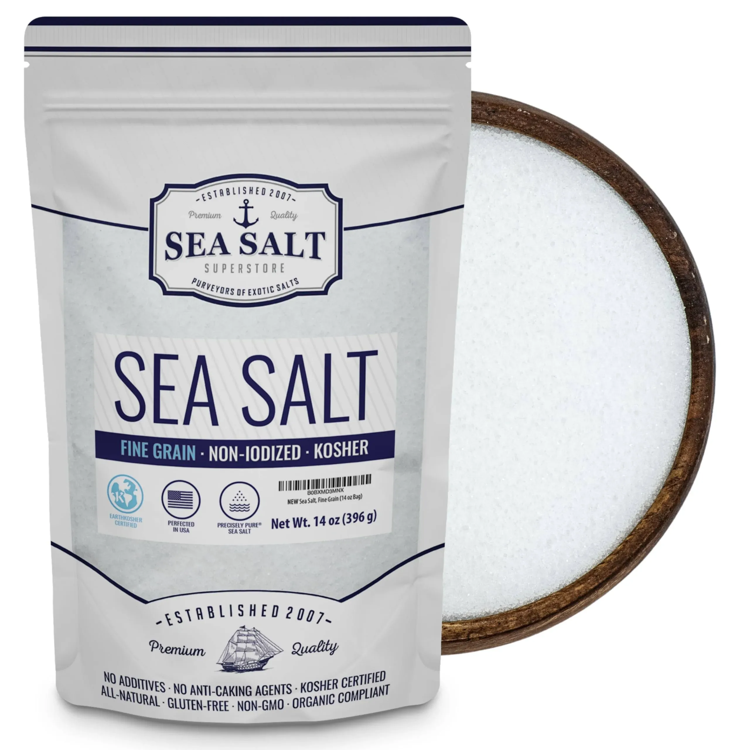 Sea Salt, Fine Grain - 14 oz Bag 