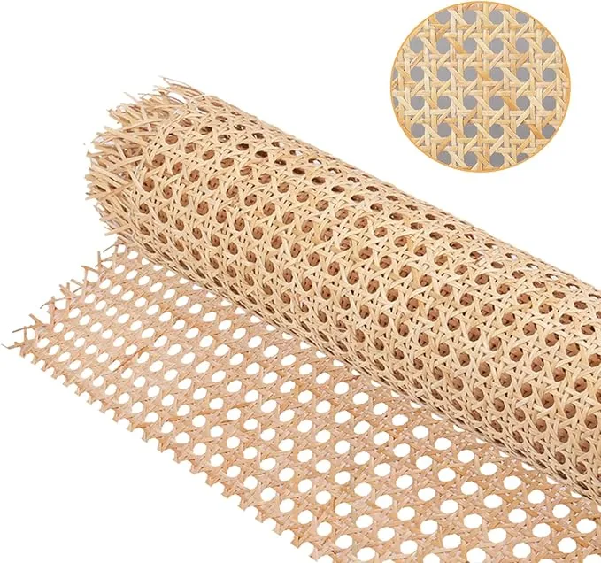 18" Width Cane Webbing 3.3Feet, Natural Rattan Webbing for Caning Projects, Woven Open Mesh Cane for Furniture, Chair, Cabinet, Ceiling