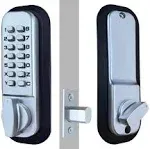 Jounjip Deadbolt Keyless Entry Door Lock [Flat Spindle] - 100% Mechanical Deadbolt Lock with Thumb Turn Door Knob - Single Sided Keypad Deadbolt Lock - Satin Chrome - 2024