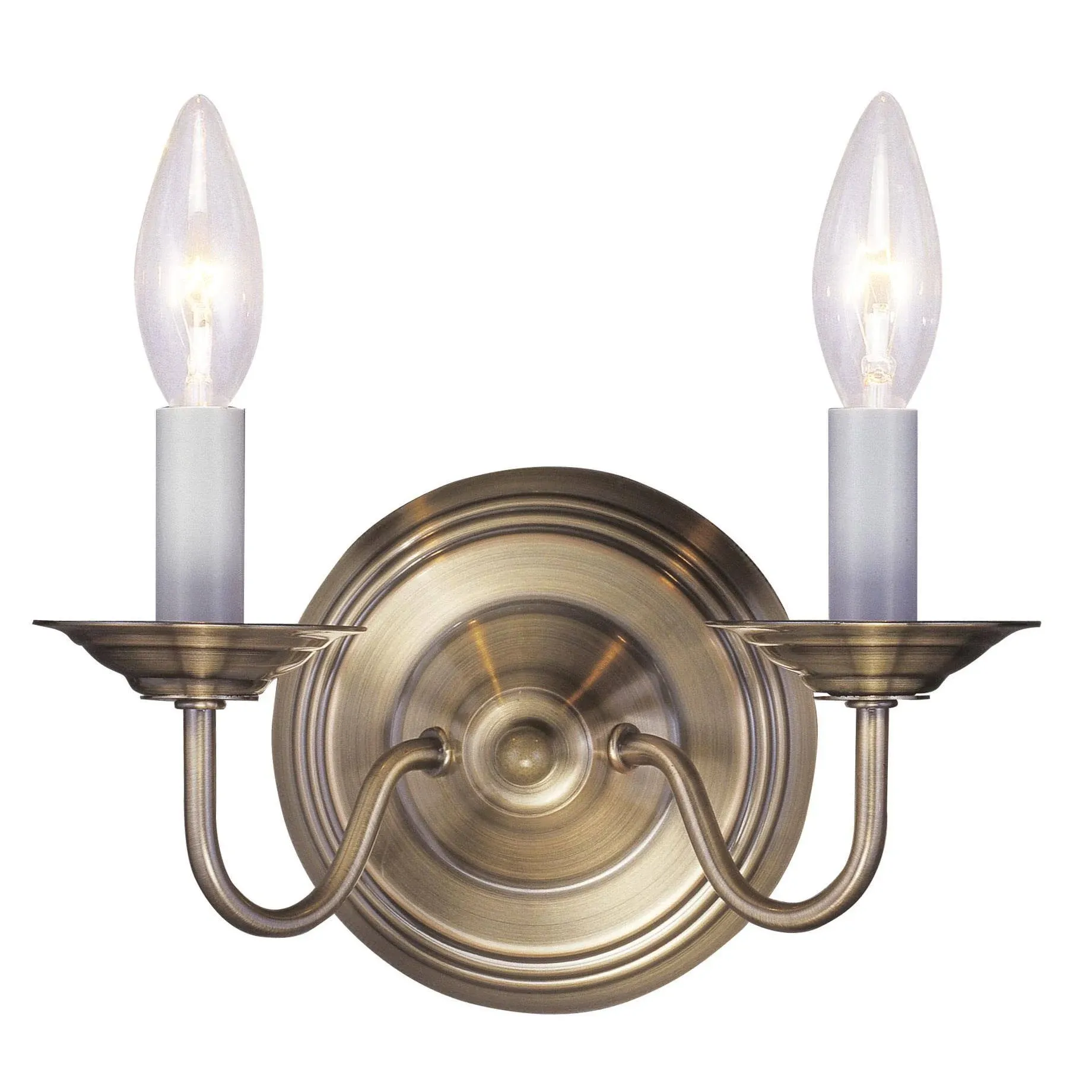 Livex Lighting Williamsburgh 2 Light Antique Brass Wall Sconce 5018-01