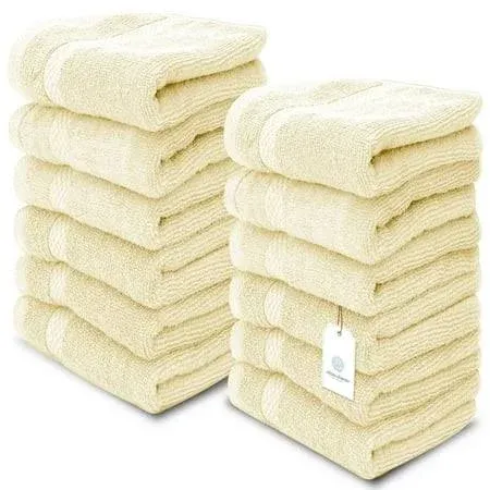 White Classic Luxury Cotton Washcloth Set