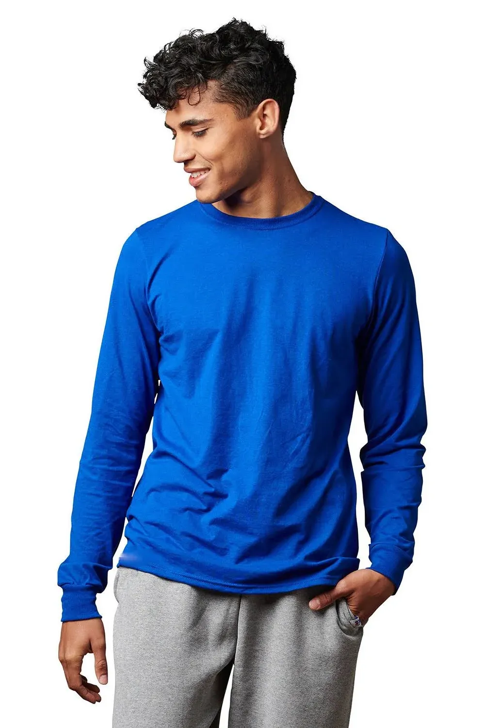 Russell Athletic 600LS Cotton Classic Long Sleeve T-Shirt - Royal S