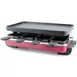 Swissmar Classic Raclette Grill - Red Non-Stick Reversible - 8 Person - KF-77043