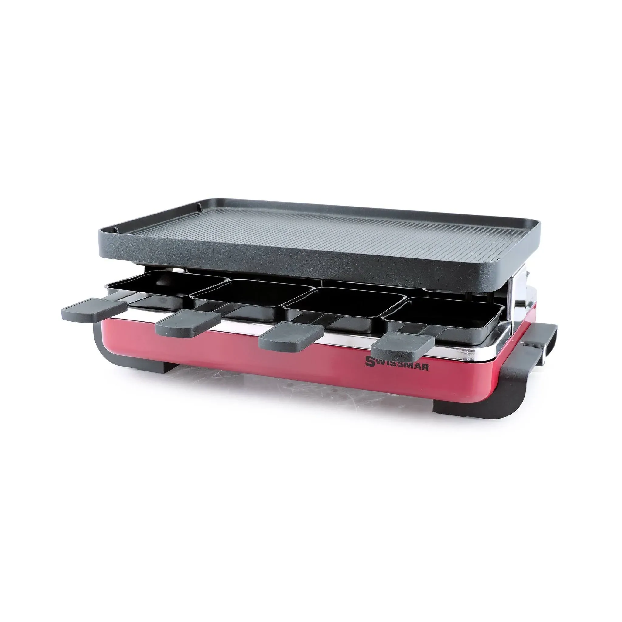 Swissmar Classic Raclette Grill - Red Non-Stick Reversible - 8 Person - KF-77043