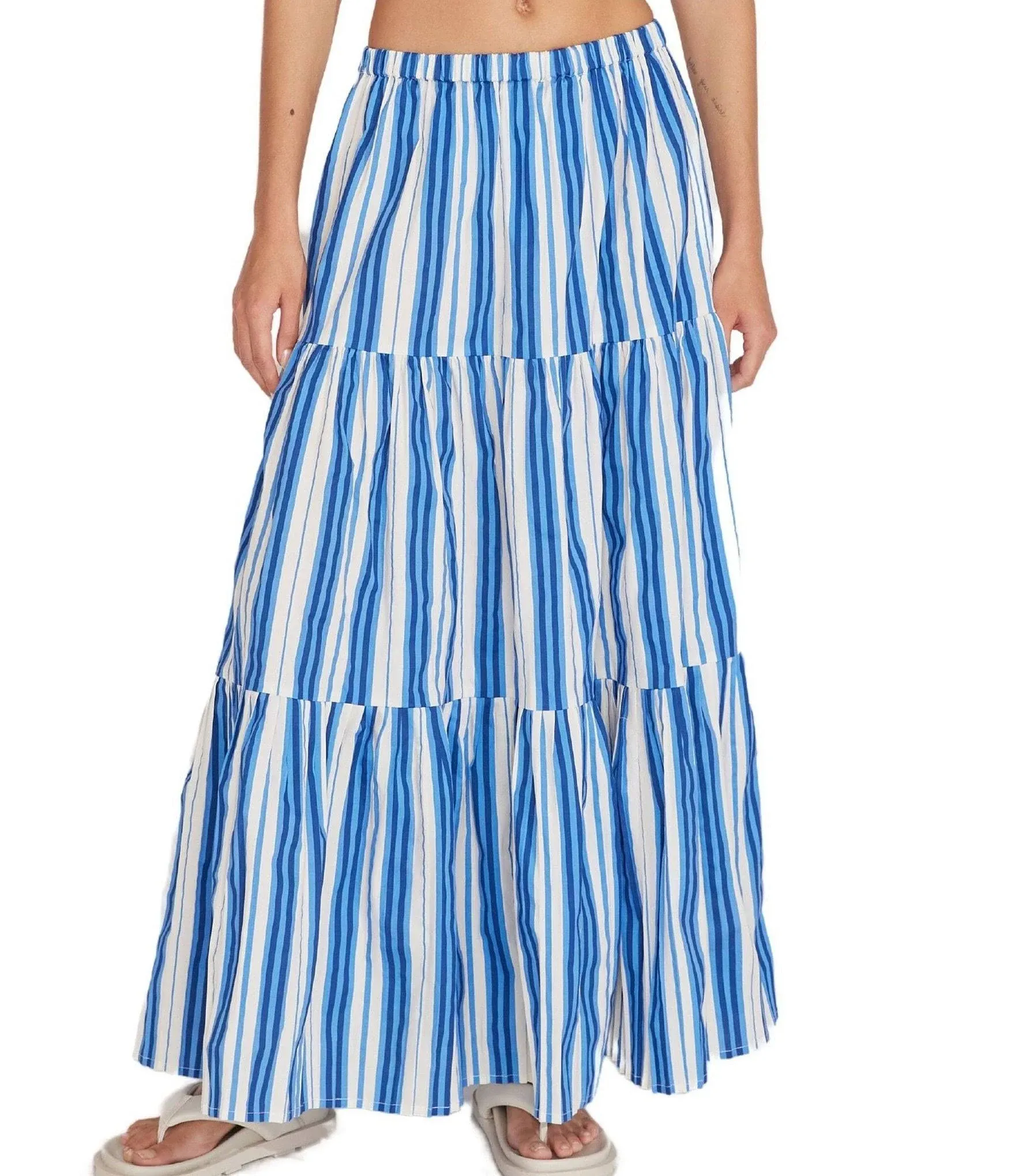 SOLID &amp; STRIPED | The Addison Skirt MARINA BLUE STRIPE XS | Realry