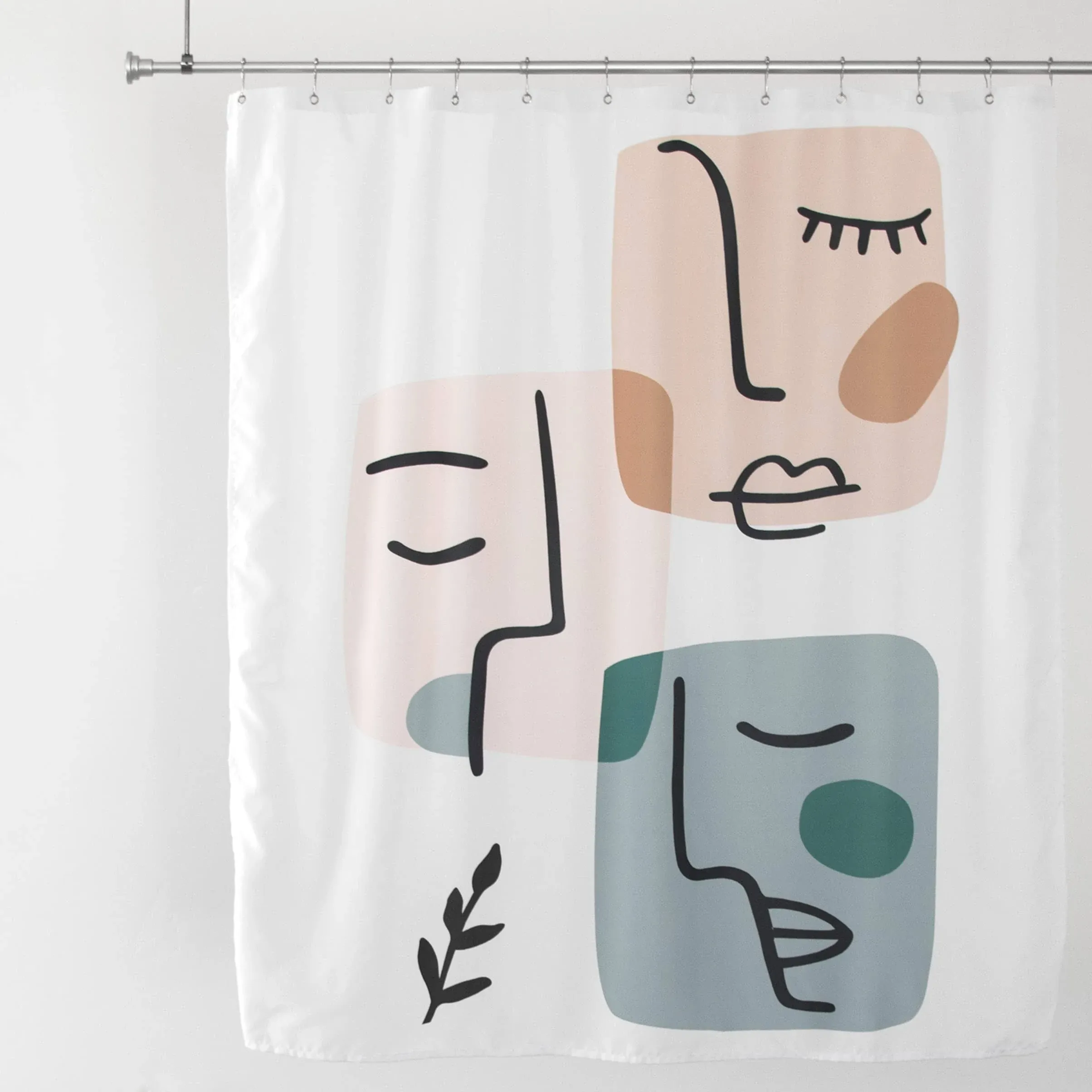 Shaina Faces Abstract Shower Curtain 72 x 72