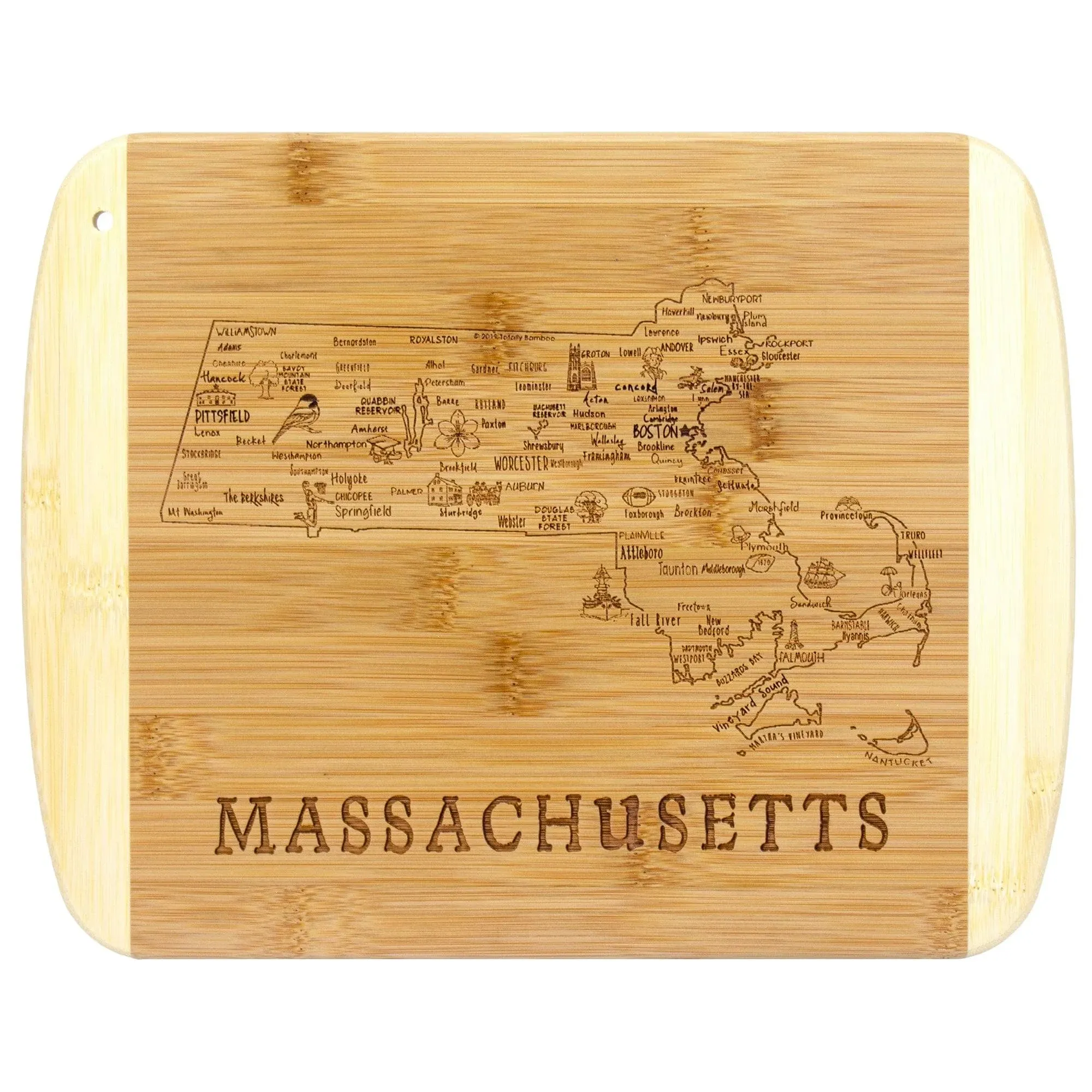 Totally Bamboo Massachusetts Slice of Life Cutting Board