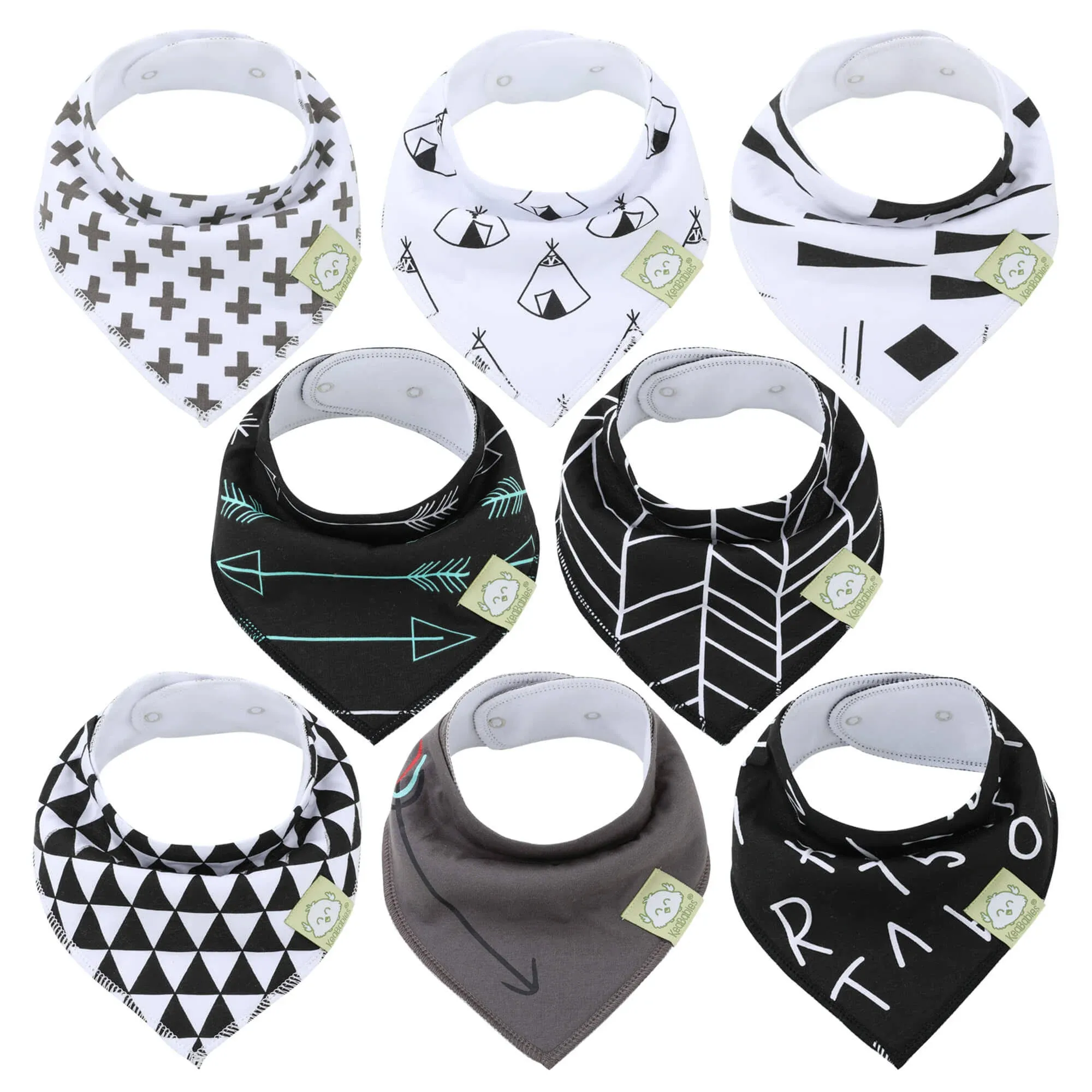 8-Pack Organic Bandana Bibs (Baby Boss)