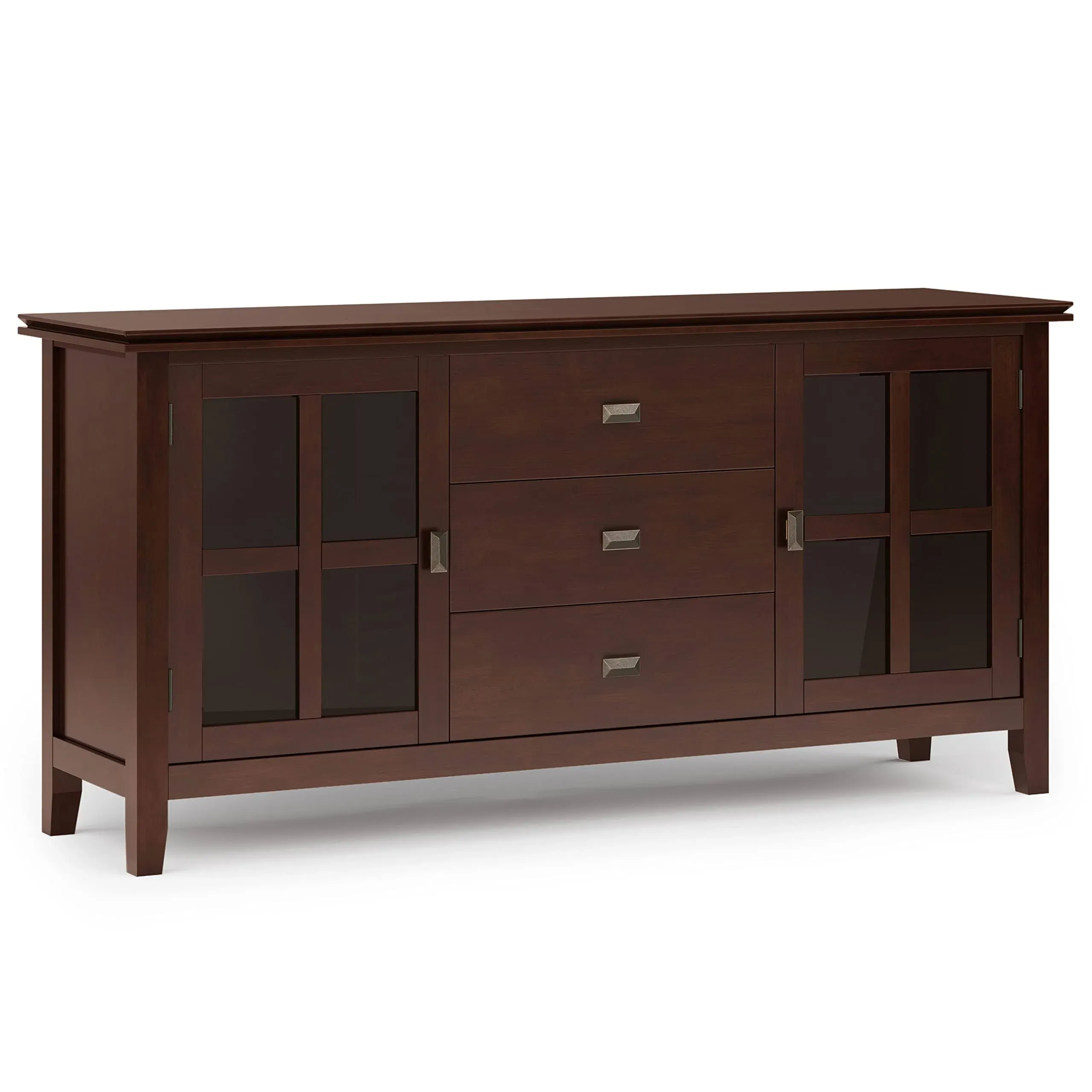 Simpli Home Artisan Solid Wood Large Sideboard Buffet in Russet Brown