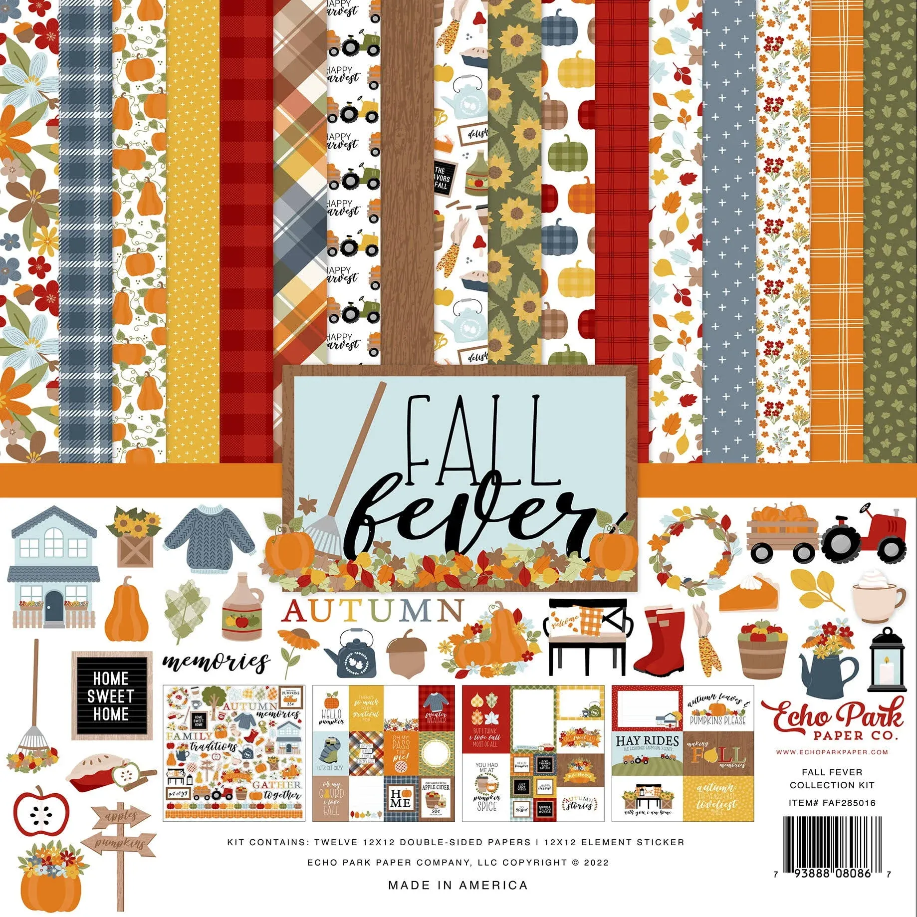 ECHO PARK PAPER COMPANY Echo Park Collection Kit 12"X12"-Fall Fever, Multicolor