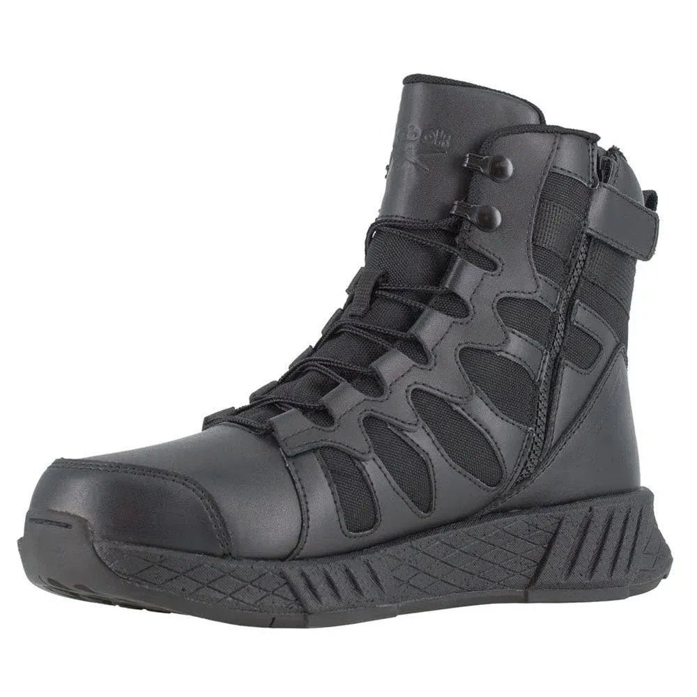 Reebok Men's Rb4355 Floatride Energy 6" Tactical Boot with Side Zipper Black Military