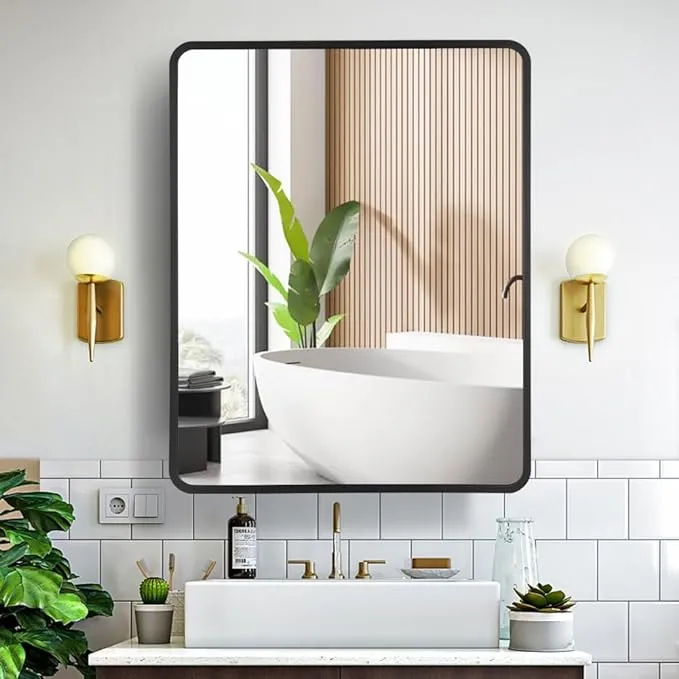 Everly Quinn 24 inch x 30 inch Metal Framed Bathroom Mirror Medicine Cabinet