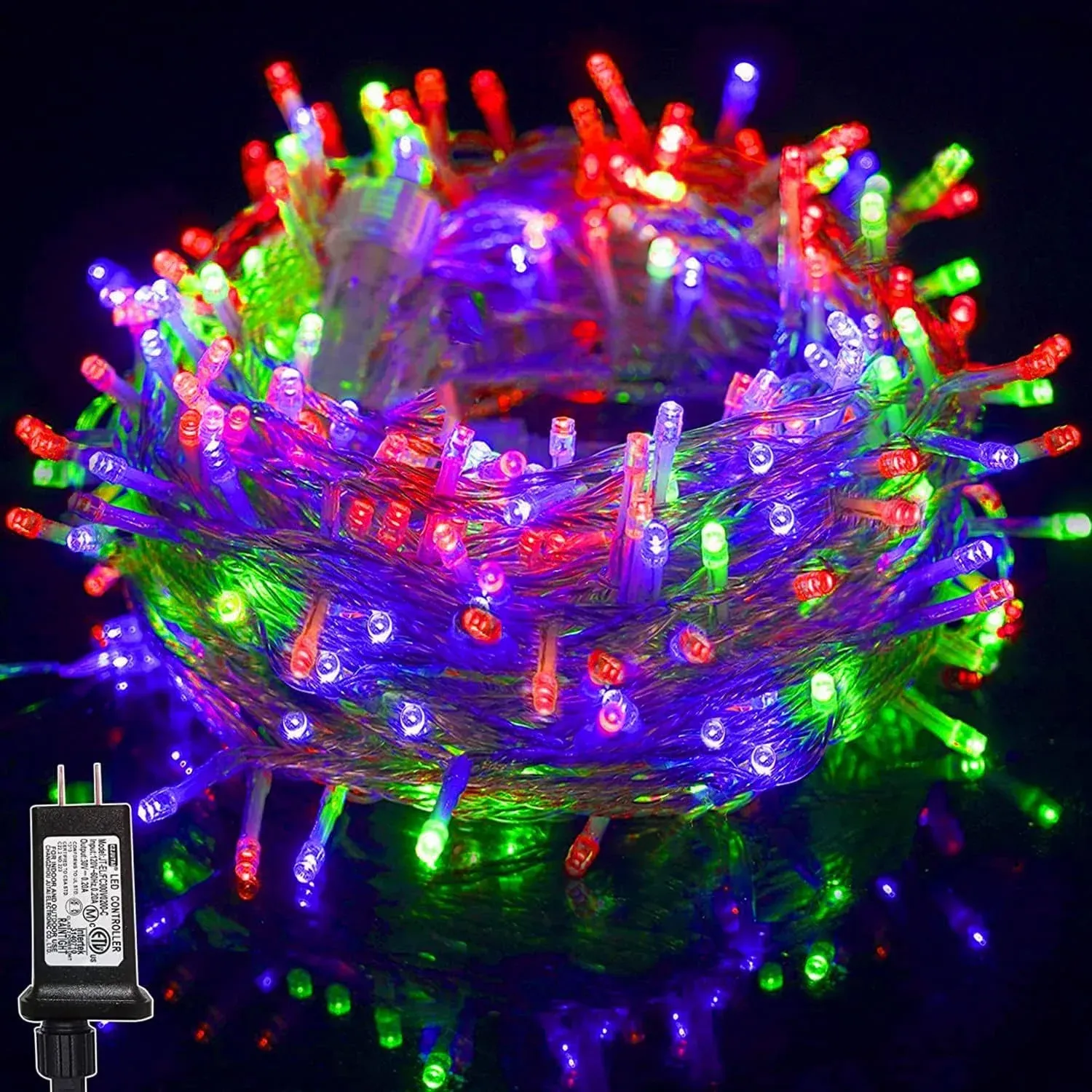 Multicolored Twinkle Holiday String Lights Christmas Lights Connectable Clear...