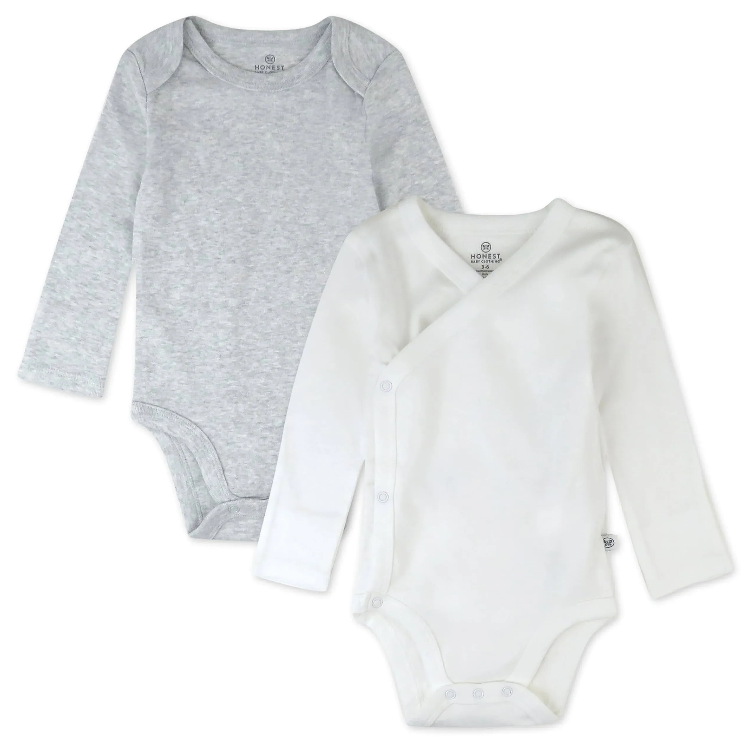 HonestBaby Baby Long Sleeve One-Piece 100% Organic Cotton Bodysuits, Multipack