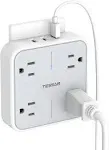 Multi Plug Outlet Extender with USB, TESSAN Surge Protector Splitter 3 USB Wall Charger, Multiple Expander for Travel, Home, College Dorm Room