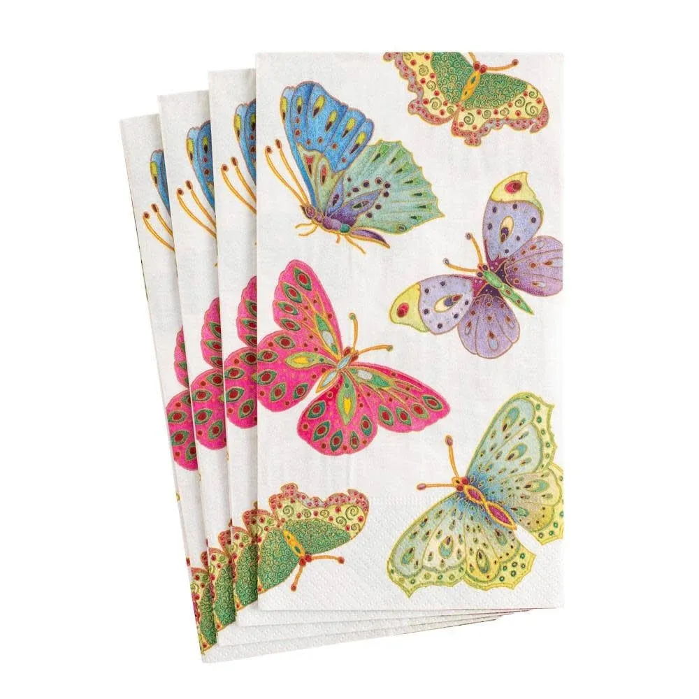 Caspari Jeweled Butterflies Paper Guest Towel Napkins (Pack of 15)