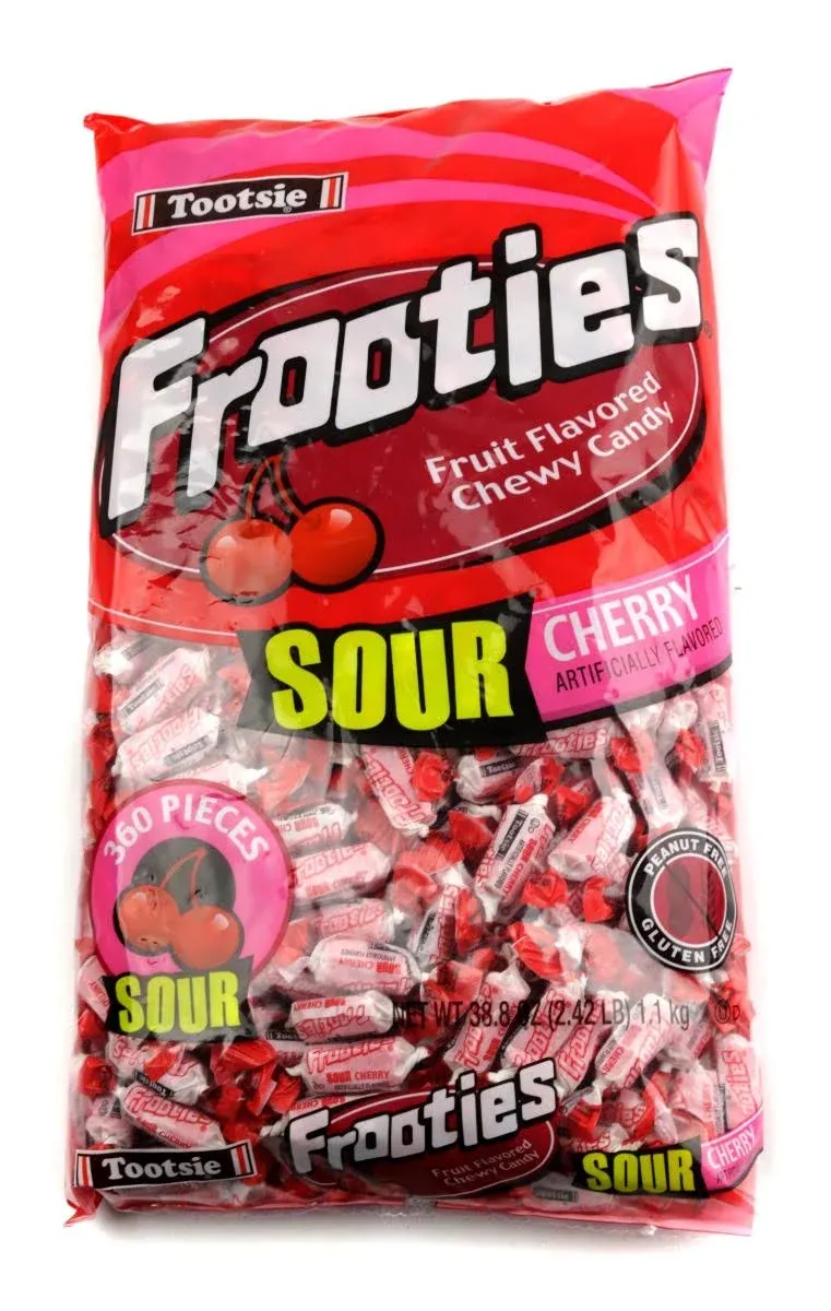 Sour Cherry Frooties - Tootsie Roll Chewy Candy - 360 Piece Count, 38.8 oz Bag