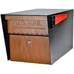 Mail Boss Curbside, Wood Grain 7510 Mail Manager Locking Security Mailbox , Black