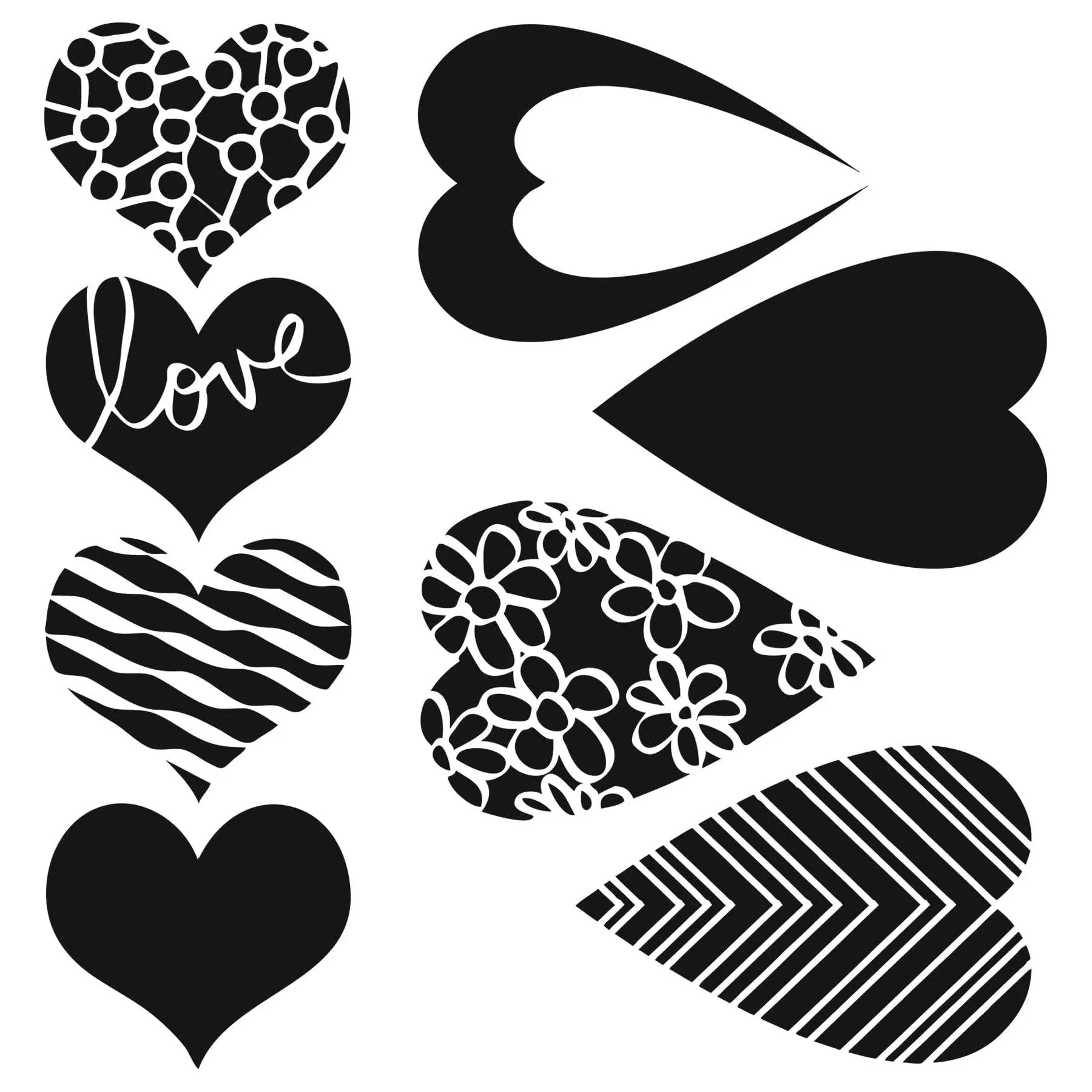 Crafters Workshop Stencil 6X6 - Hearts Mix & Match