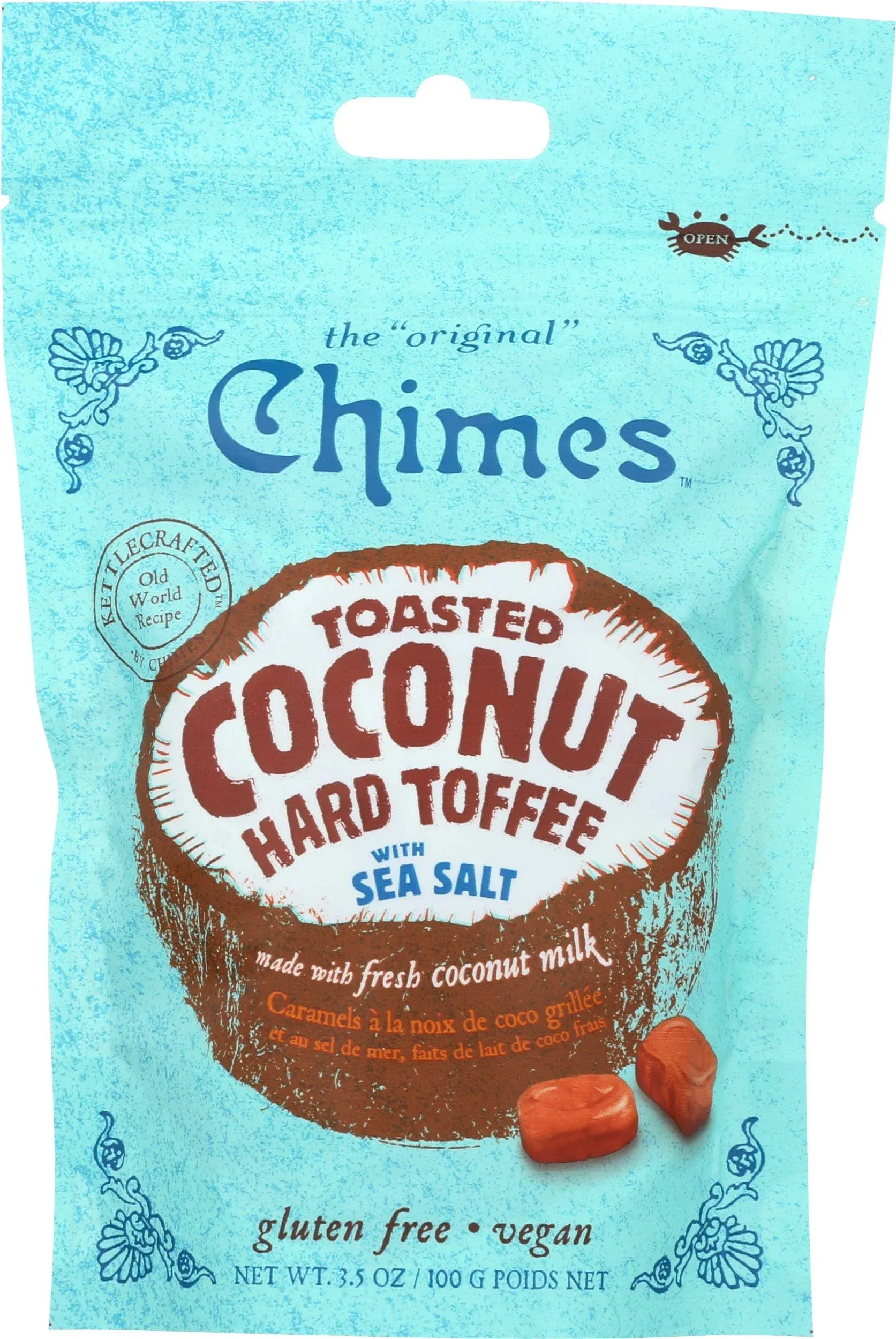 Chimes Toasted Coconut Hard Toffee Sea Salt 100g