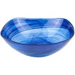 Badash P261 Cobalt Blue Alabaster Glass Squarish Salad Serving Bowl - Contemporary - Serving And Salad Bowls - by Uber Bazaar | Houzz