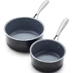 GreenPan Swift Healthy Ceramic Nonstick Saucepan Set, 1qt and 2qt