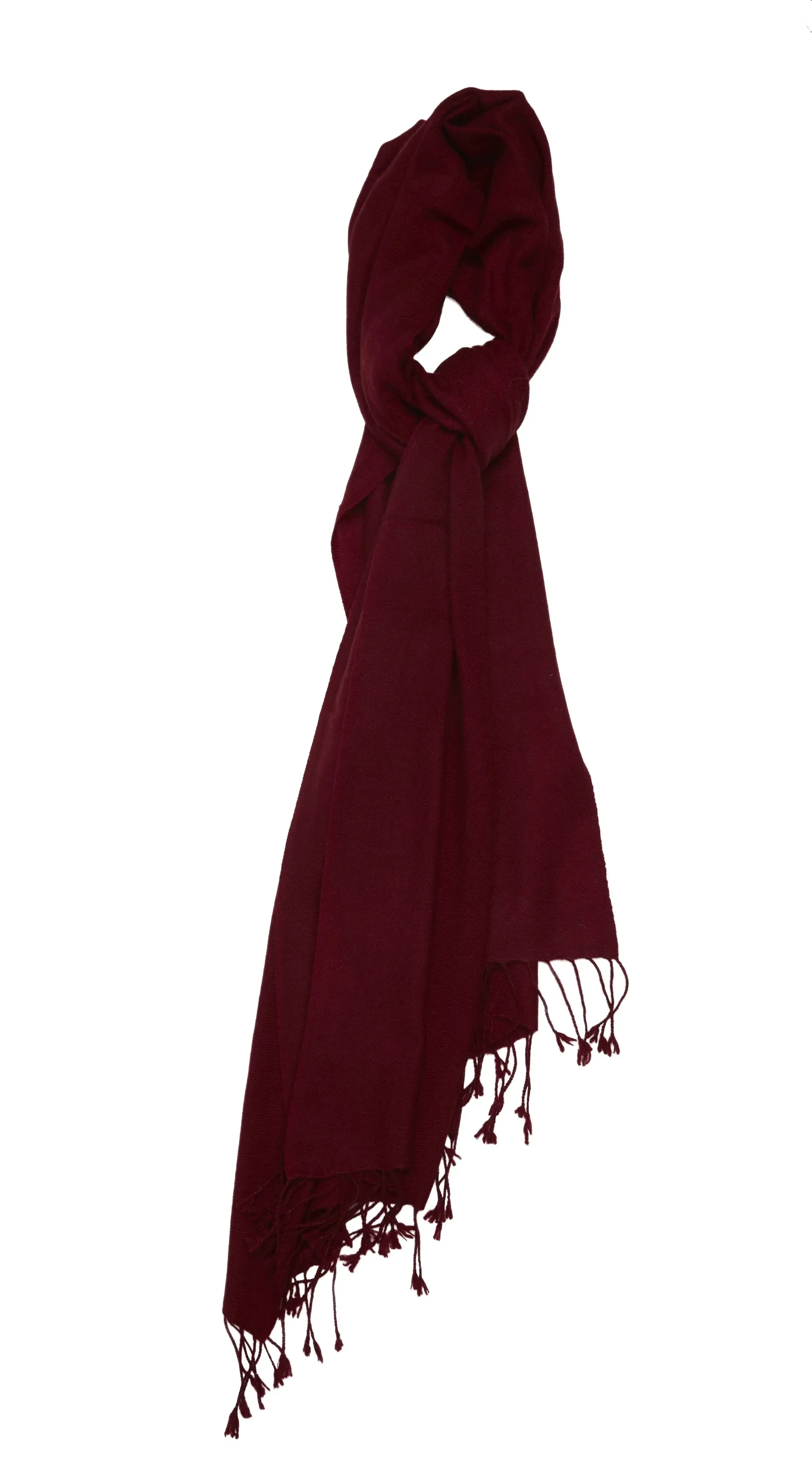 Cashmere Boutique: 100% Pure Cashmere Shawl (Color: Burgundy, Size: 36 inch x 80 ...