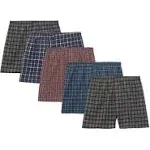 Fruit of the Loom Men's Woven Fashion Plaid Boxers