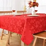 Romanstile Jacquard Rectangle Tablecloth - Waterproof Damask Floral Pattern Decorative Table Cloths Heavy Weight Fabric Table Covers for Dinner/Parties/Outdoor - 60 x 120 Inch, Beige