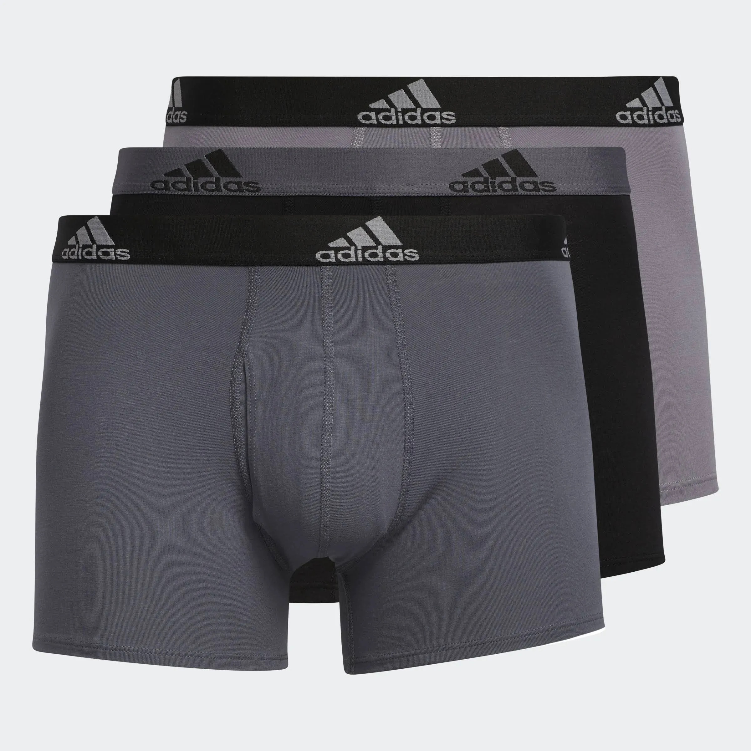 Adidas Boxer Briefs XXL Performance Stretch Cotton 3 Pack 2 Black 1Gray 