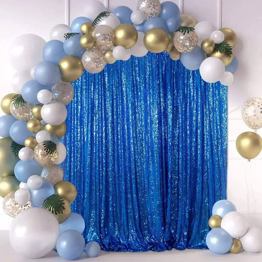 Pardecor Royal Blue Sequin Backdrop Curtain 8X10FT Panels Blue Glitter Backdrop ...