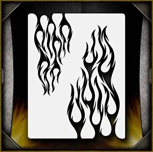 &#034;Tribal Flames 4&#034; Airbrush Stencil Template Airsick