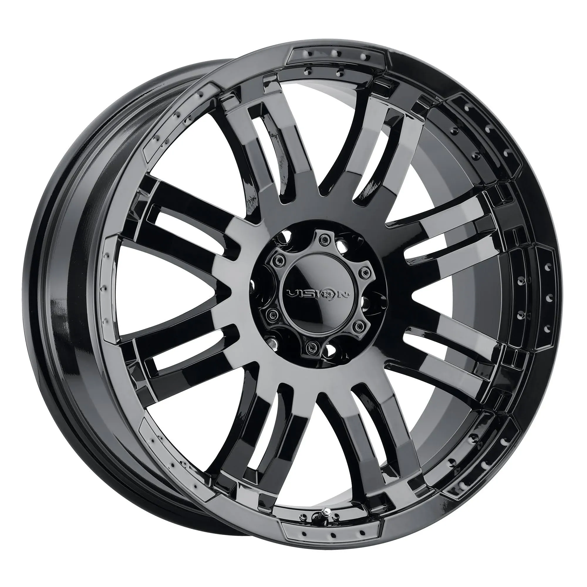 Vision Wheel 375-6835GBMF0 1 Wheel Black w/Machined Face 375 Warrior 16X8 Rims