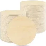 50 Pcs 4 inch Unfinished Wood Circles, Thickness 6 mm, Wooden Rounds for Crafts, Wood Discs for DIY Painting Decorations, Weddings and Parties,by