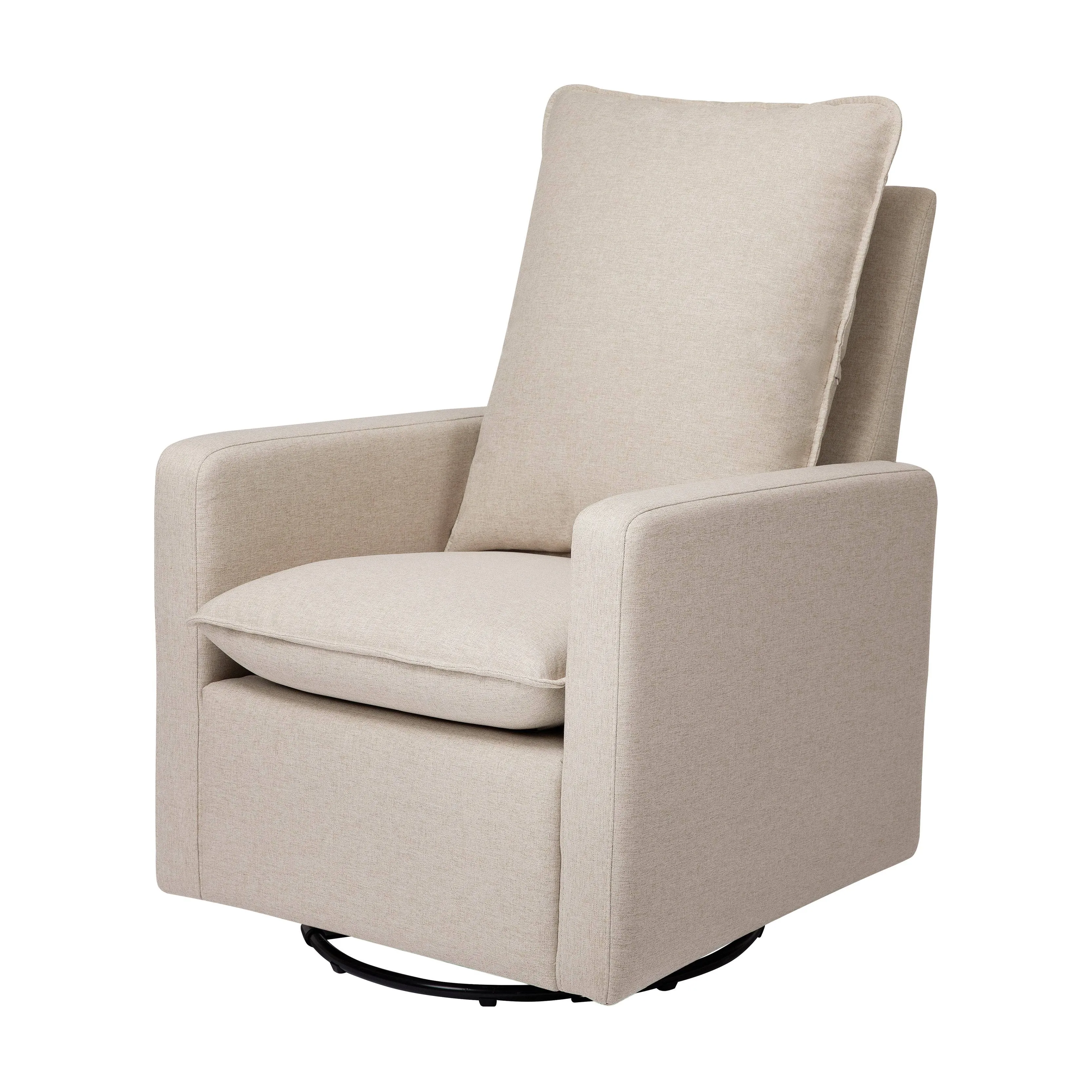 Babyletto Cali Pillowback Swivel Glider in Performance Cream Eco-Weave