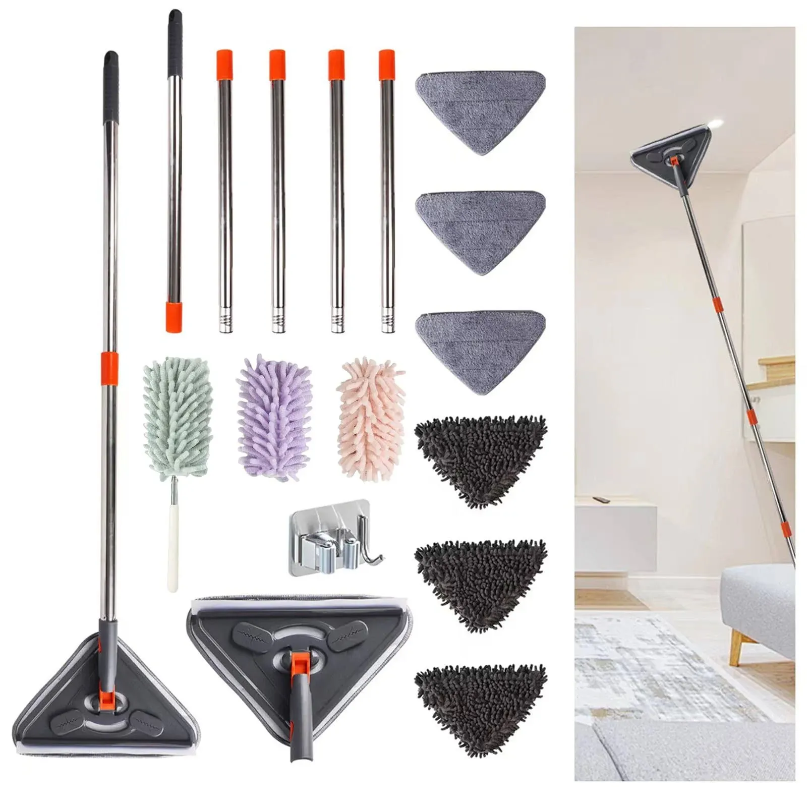 ENFRIOKL 82 lnch Wall Mop with Long Handle, Ceiling Cleaner Tool, Duster for ...