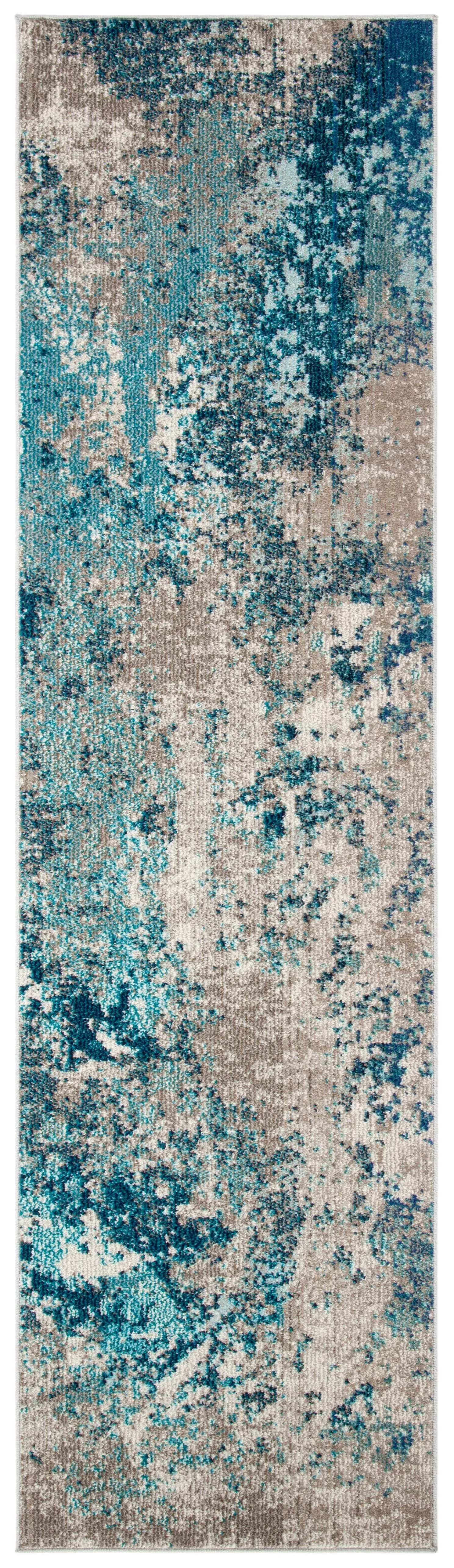 Safavieh Madison Memnuna Modern Abstract Rug - 2'2" x 14' Runner - Blue/Grey