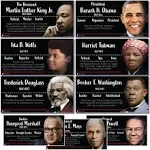 Black Heroes Poster bulletin board Set 9 Pack Glossy Paper (9&#034;x19&#034;) Young N Refi