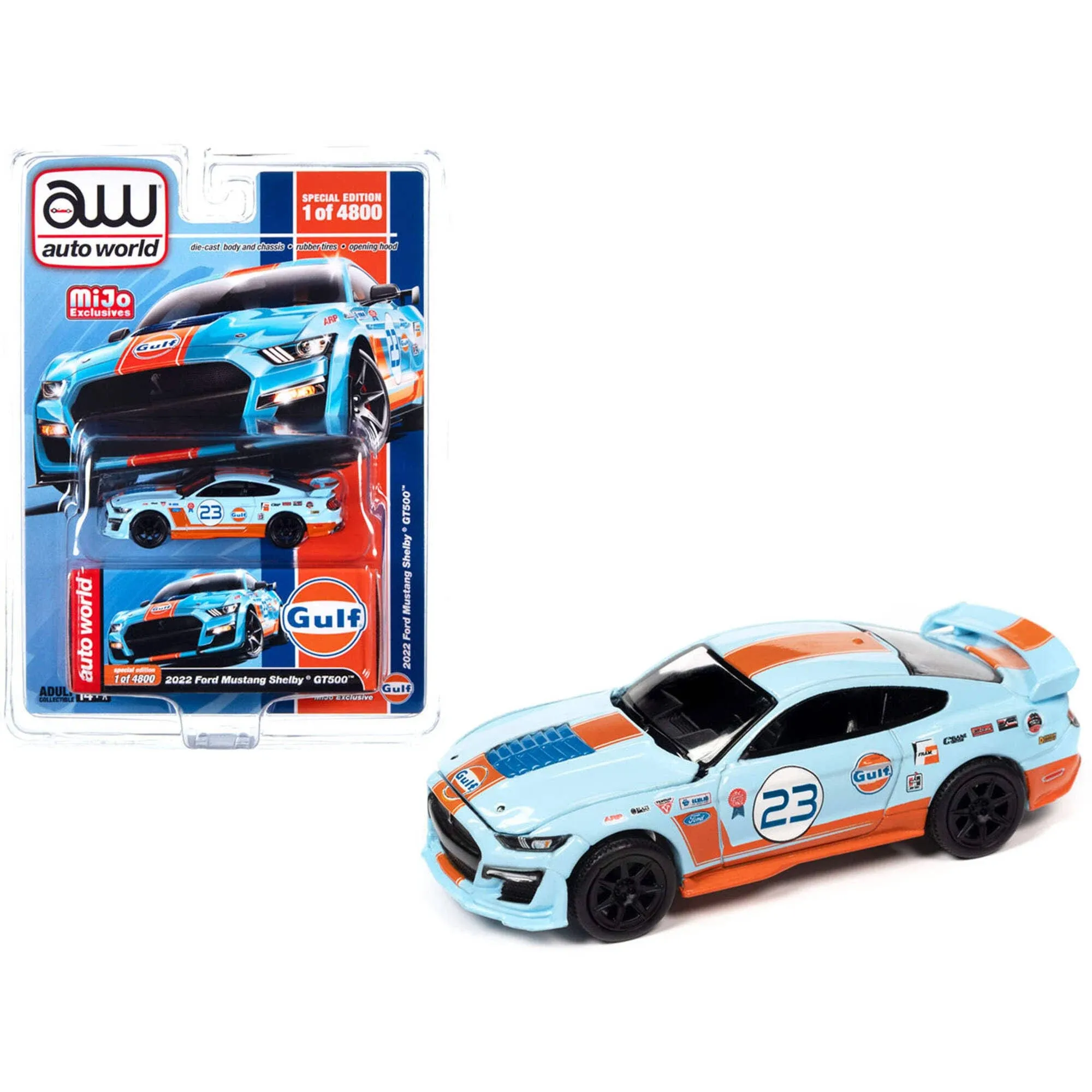 Auto World 1:64 2022 Ford Mustang Shelby GT500 GULF Limited 4,800 Pieces 