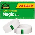 Scotch Magic Tape Value Pack, 3/4" x 1000", 1" Core, Clear - 12/Pack