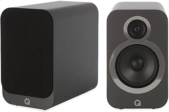 Q Acoustics 3020i Bookshelf Speakers Pair English Walnut - 2-way Reflex Enclosure Type, 5" Bass Driver, 0.9" Tweeter - Stereo Speakers/Passive Speakers for Home Theater Sound System