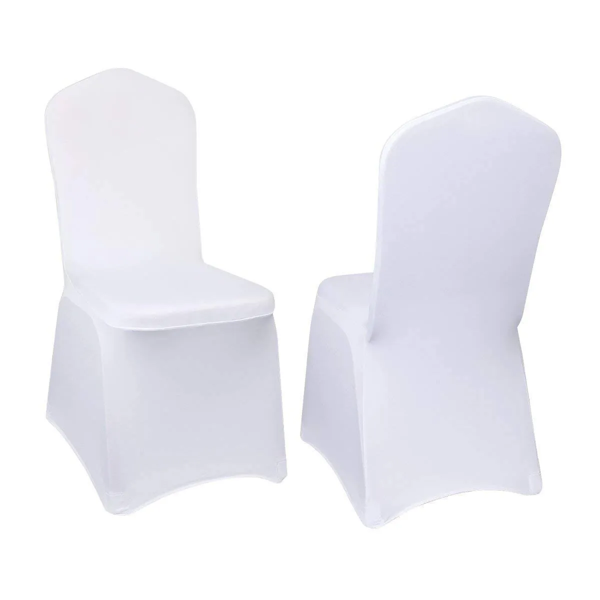 Yahpetes Chair Cover White Polyester Spandex Banquet Chair Covers Slipcover Flat